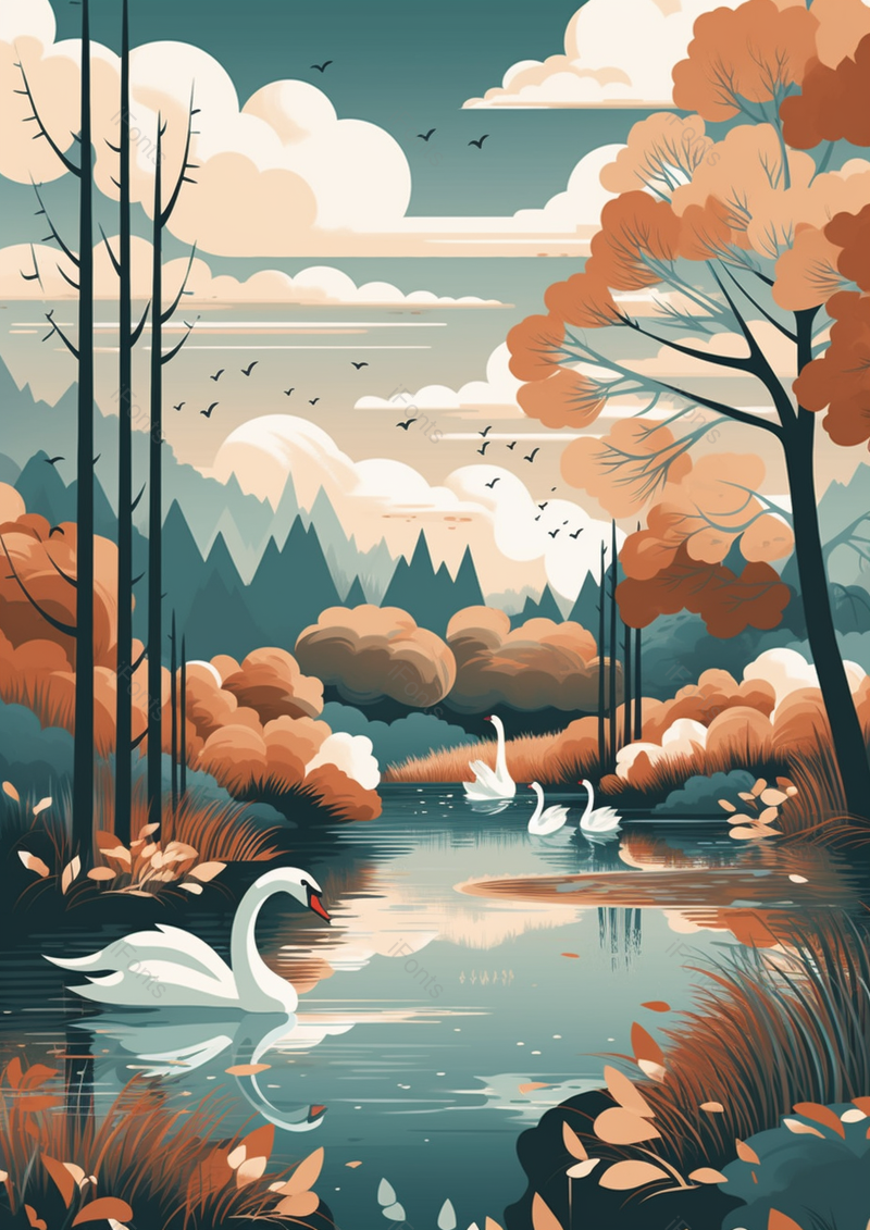 小溪美丽秋天美丽风景区河边的背景,插画/手绘图,插画/手绘图库,插画/手绘图下载,插画/手绘